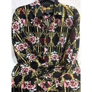 Planet B Long Sleeve Floral Print Men’s Button-Up Multicolor Shirt Size M